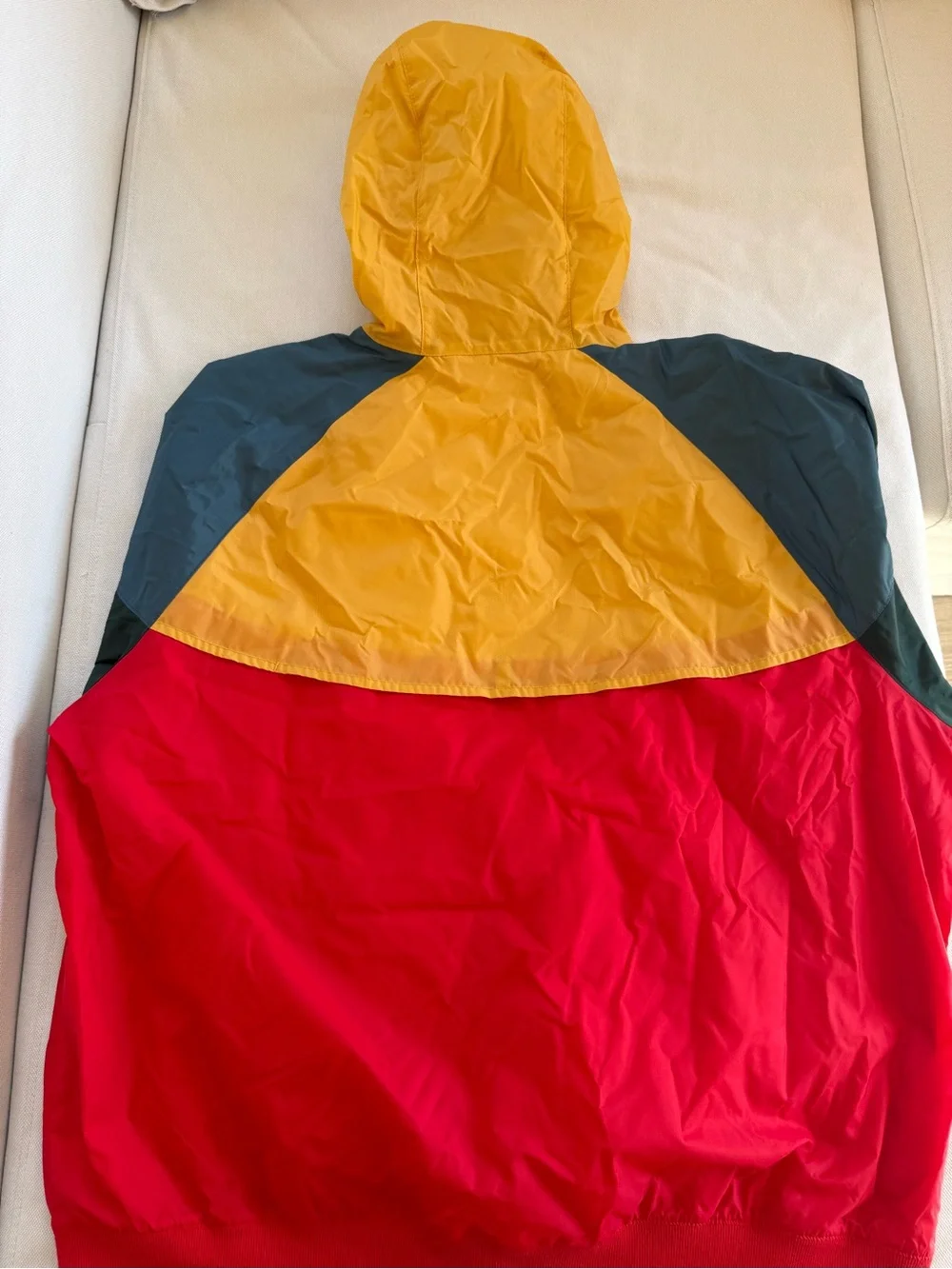 Nike Multicolor Colorblock Hooded Windbreaker Jacket - Yellow, Red, Navy, Green